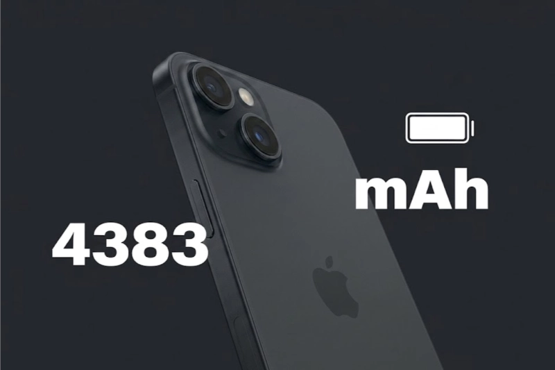 iPhone 15 Plus dung lượng pin 4.383 mAh.