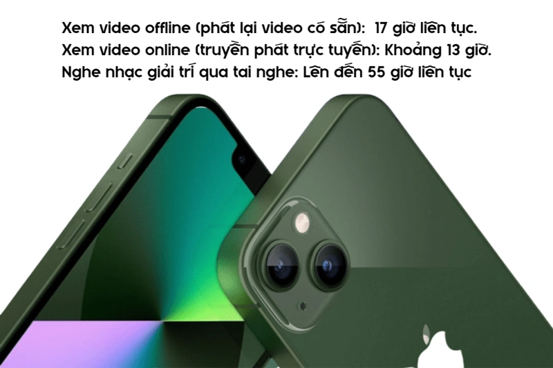 iPhone 13 mini đạt thời gian sử dụng trung bình từ 5 đến 6 tiếng onscreen liên tục