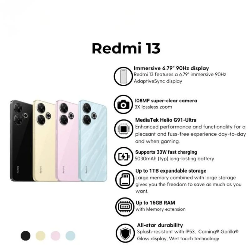 Thông số kỹ thuật Xiaomi Redmi 13