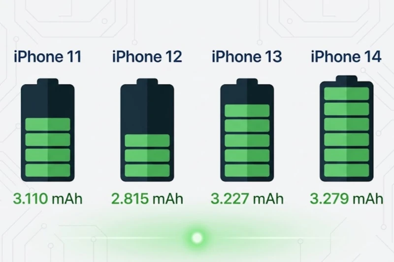 So sánh dung lượng pin iPhone 12 với thế hệ khác trong cùng nhà Táo