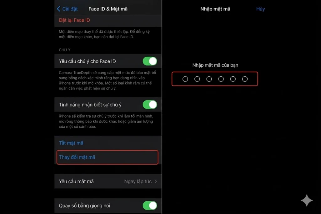 Cài Face ID và mật mã trên iPhone 16 Pro Max bảo mật an toàn