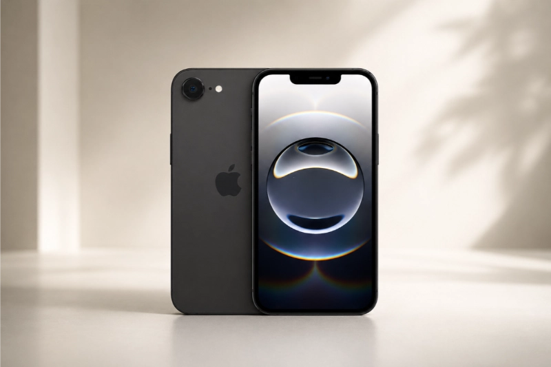 iPhone 16e màu Đen, khung nhôm, mặt lưng kính cường lực, màn 6.1 inch, chip A18