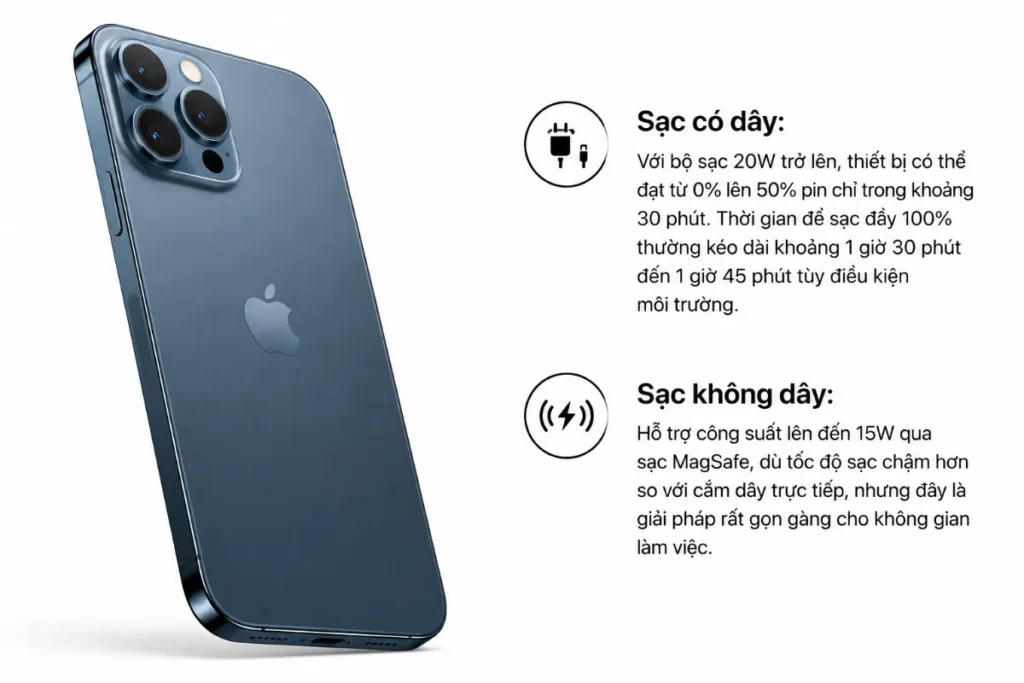 Dung lượng pin iPhone 12 Pro bao nhiêu mAh? Dùng được trong bao lâu?