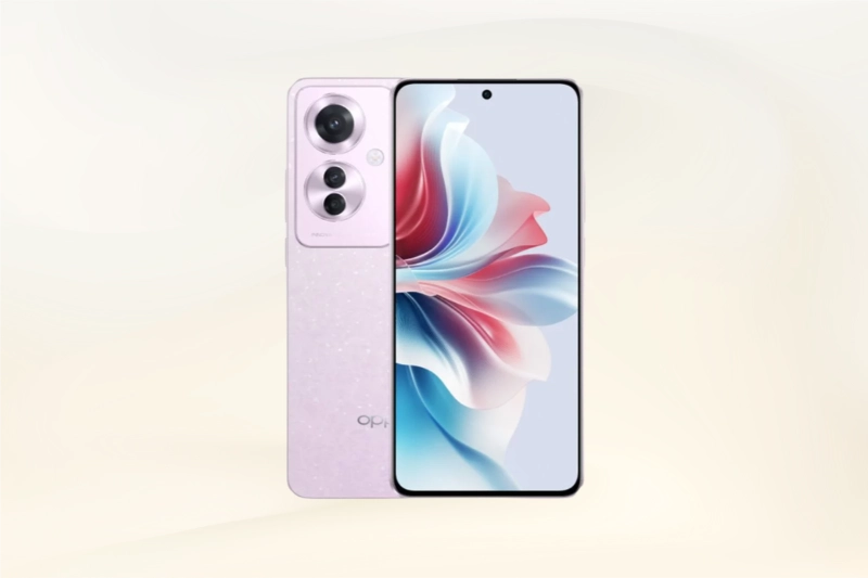 Oppo Reno11 F 5G thời trang, viền siêu mỏng, sạc nhanh.