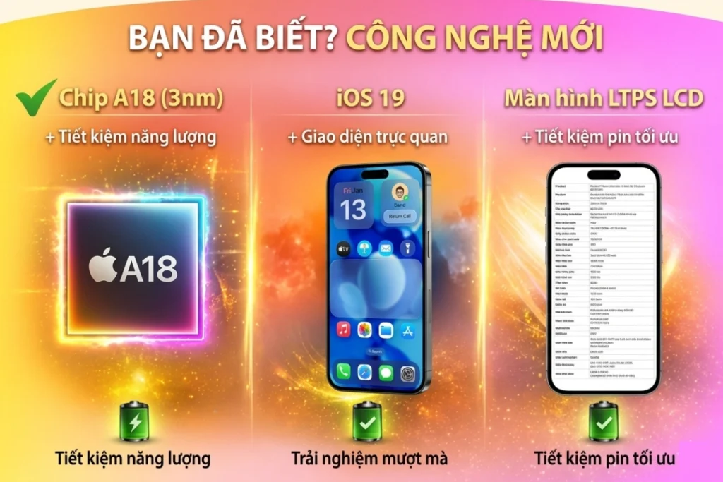 Yếu tố làm dung lượng pin iPhone 16e tốt hơn