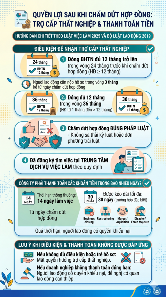 so sánh trợ cấp thôi việc mất việc hợp đồng lao động hết hạn
