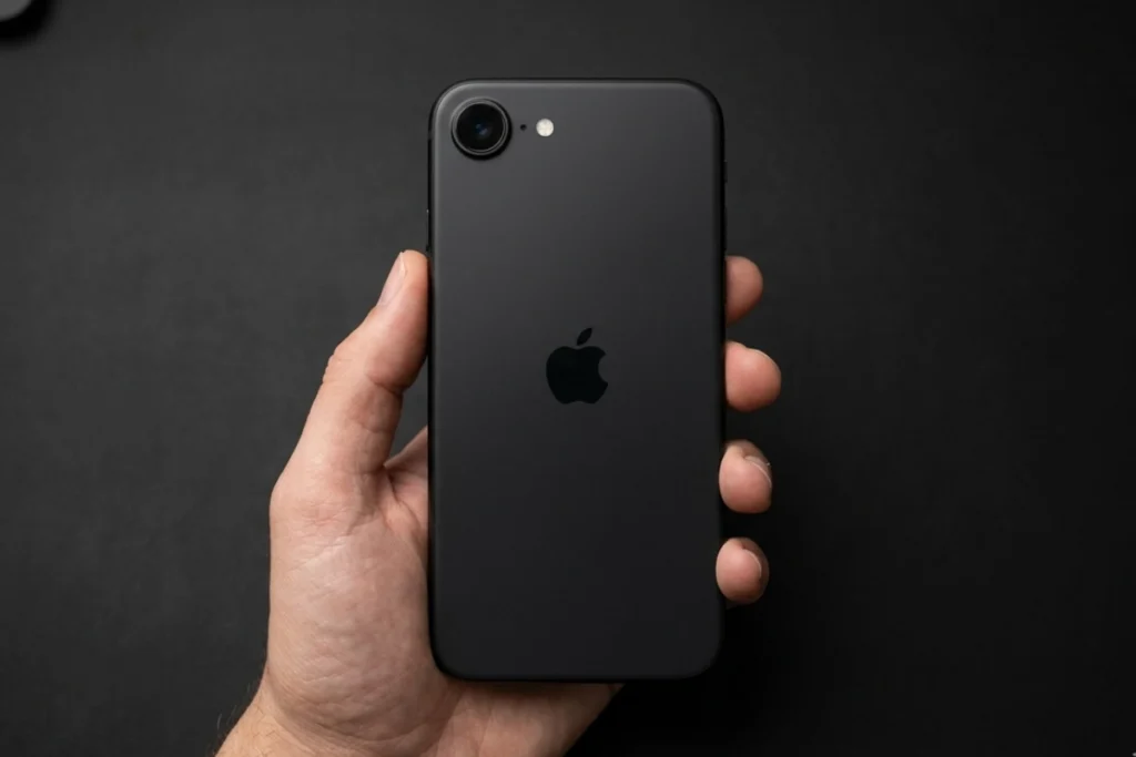 Cảm giác đầu tiên khi cầm iPhone 16e là sự nhẹ nhàng nhưng vô cùng chắc chắn nhờ khung nhôm hàng không cao cấp câu