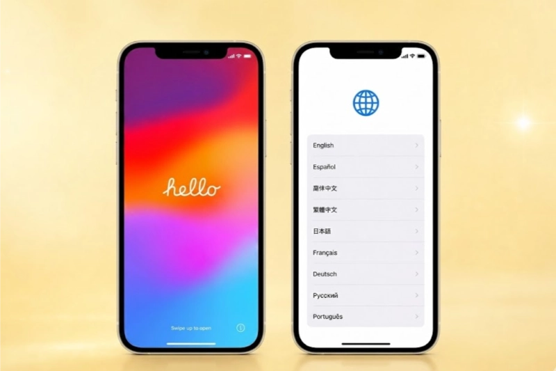 Khởi động iPhone, chọn ngôn ngữ, kết nối WiFi và thiết lập ban đầu