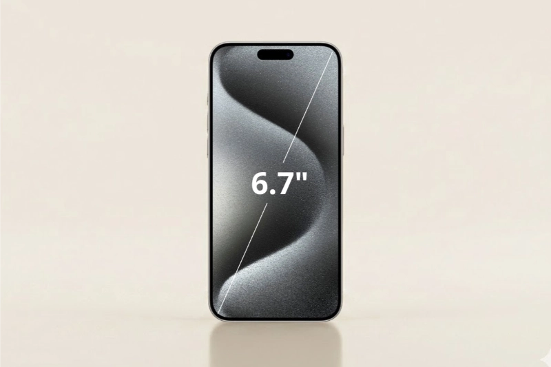 iPhone 15 Pro Max màn hình 6.7 inch, không gian hiển thị lớn.