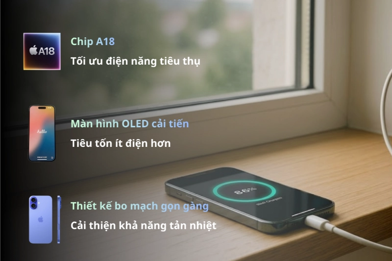iPhone 16 Plus có thời lượng pin vượt trội đến từ nhiều sự nâng cấp 