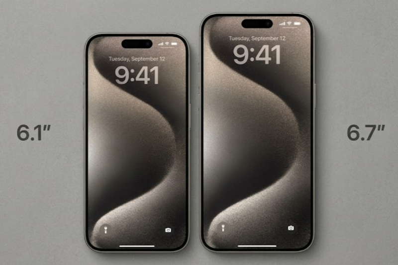 iPhone 15 Pro Max sở hữu kích thước 6.7 inch, mang lại không gian hiển thị cực kỳ rộng rãi