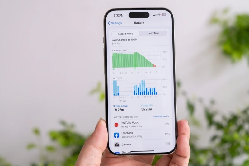 Kiểm tra dung lượng tối đa trong tình trạng pin của iPhone 15 Pro