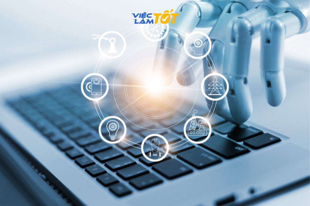 Người thợ điện đang sửa chữa hệ thống điện phức tạp