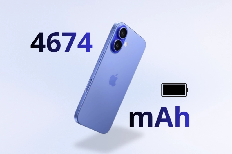 Dung lượng pin iPhone 16 Plus là 4.674 mAh, cải thiện so với thế hệ trước