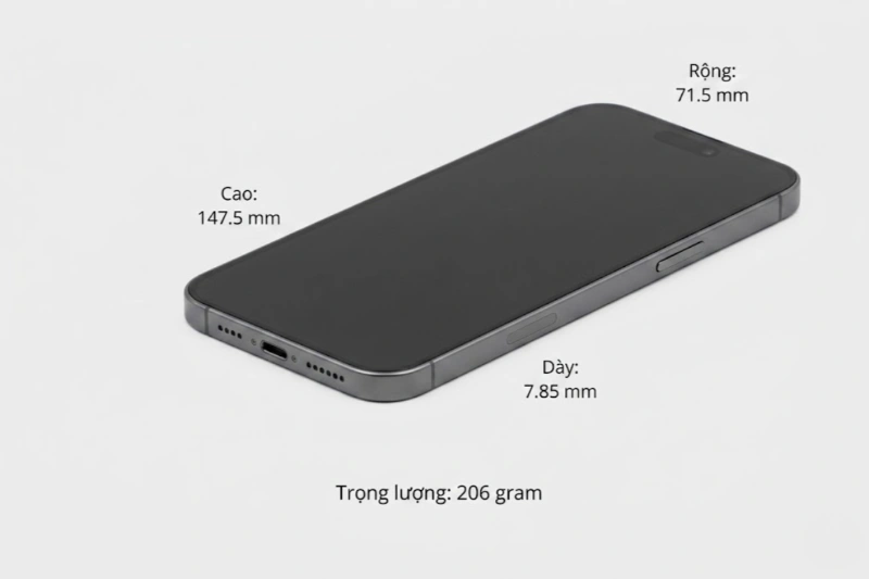 Chi tiết kích thước iPhone 14 Pro