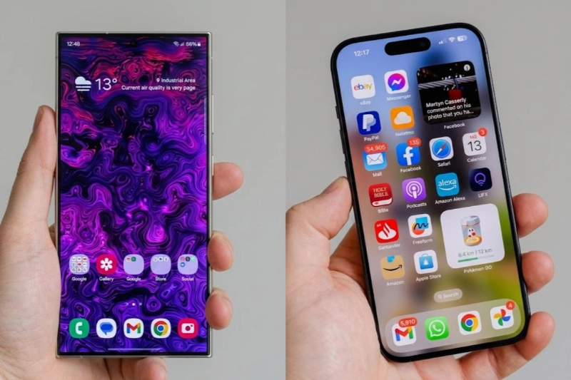 Samsung Galaxy S24 Ultra sở hữu kích thước lớn hơn nhiều so với iPhone 15 Pro