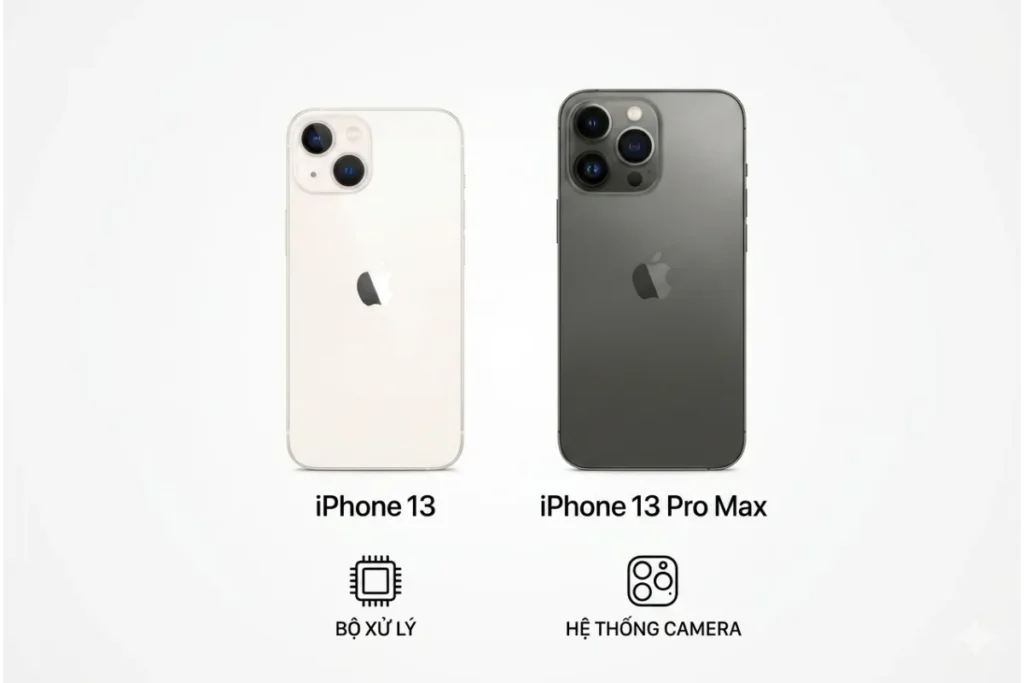 Thiết kế của iPhone 13 Pro Max mang lại cảm giác sang trọng và đầm tay với khung viền thép không gỉ sáng bóng, tạo sự khác biệt rõ rệt so với khung nhôm mờ trên iPhone 13