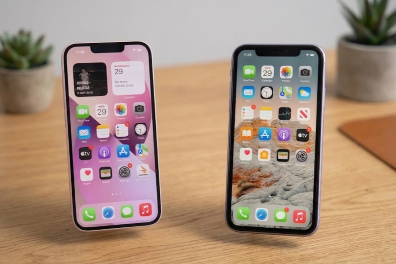 iPhone 13 sử dụng công nghệ Super Retina XDR OLED vượt trội so với tấm nền Liquid Retina LCD của iPhone 11