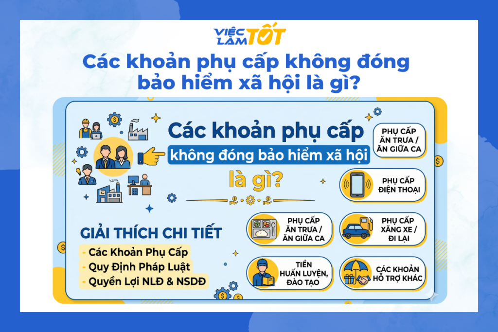 Các khoản phụ cấp không đóng bảo hiểm xã hội là gì? Các khoản phụ cấp không đóng bảo hiểm xã hội