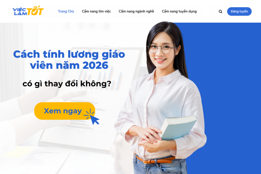 Cách tính lương giáo viên năm 2026 có gì thay đổi không? Hình ảnh giáo viên đang giảng bài trên lớp với bảng lương minh họa