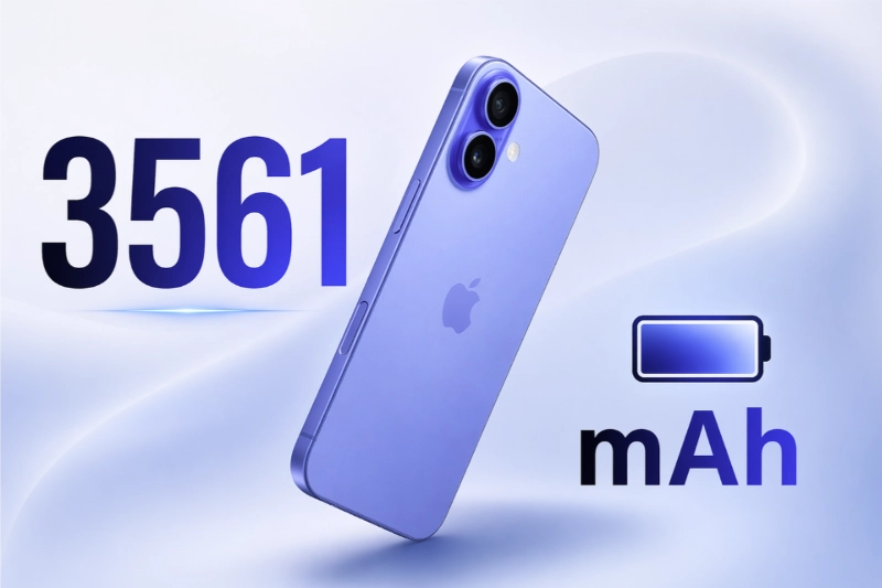 Dung lượng iPhone 16 là 3.561 mAh