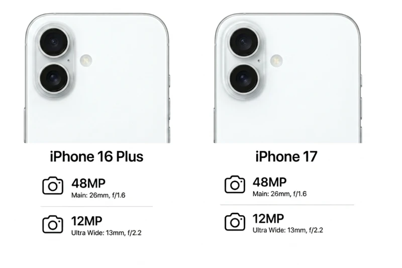 Về camera chính: iPhone 17 tối ưu khả năng thu sáng và xử lý nhiễu tốt hơn iPhone 16 Plus