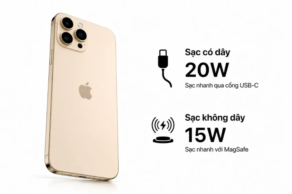 Bạn hãy quan sát kỹ các sợi cáp sạc đi kèm với iPhone 14 Pro Max cũ để đảm bảo các đầu nhựa bọc chân tiếp xúc không bị nứt vỡ hay lỏng lẻo.