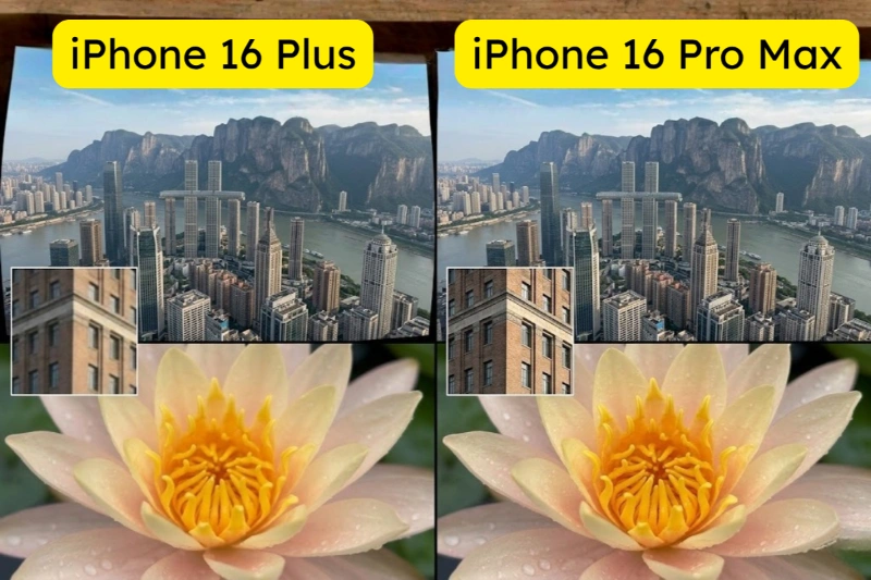 Camera góc siêu rộng với độ phân giải 48MP trên iPhone 16 Pro Max là bước tiến lớn so với cảm biến 12MP của iPhone 16 Plus