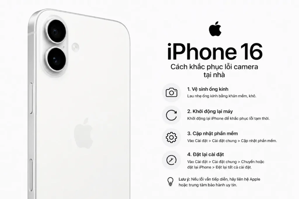 Cách khắc phục lỗi camera iPhone 16 tại nhà 