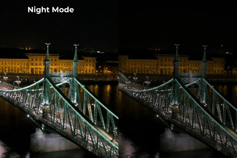 Khi màn đêm buông xuống, máy tự động kích hoạt Night Mode