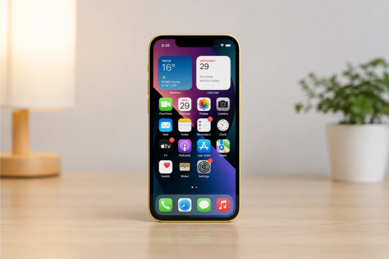 Màn hình iPhone 13 mini độ sáng cao, hiển thị sắc nét.