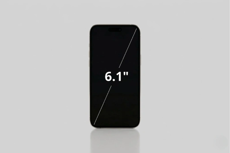 Điện thoại iPhone 15 Pro có kích thước 6.1 inch