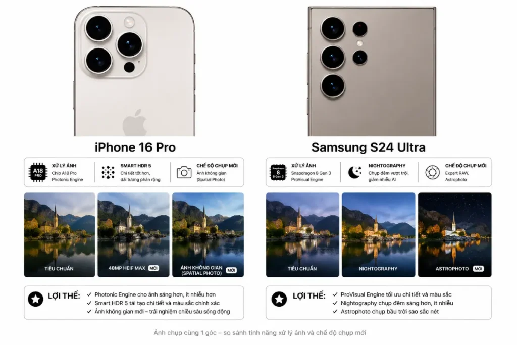 Về tính năng xử lý ảnh: Samsung S24 Ultra có lợi thế hơn iPhone 16 Pro nhờ bộ công cụ Galaxy AI ma thuật
