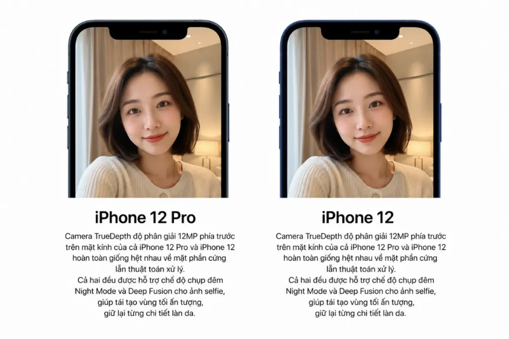 Về camera trước: Hai thiết bị mang lại trải nghiệm selfie và gọi FaceTime hoàn toàn tương đồng
