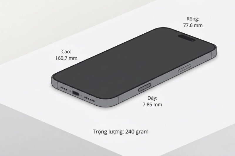 iPhone 14 Pro Max với độ dày tăng lên kết hợp cùng các cạnh viền bằng thép được gia công vuông vức phẳng lỳ