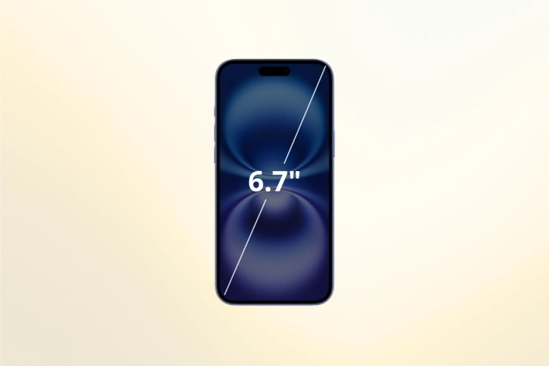 Màn hình iPhone 16 Plus có kích thước 6.7 inch