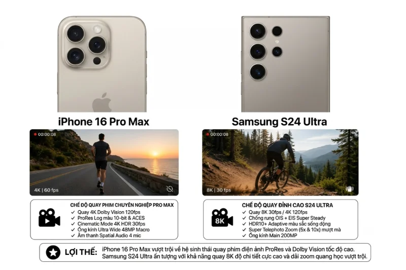 Về quay video: iPhone 16 Pro Max nổi bật hơn ở khả năng chống rung