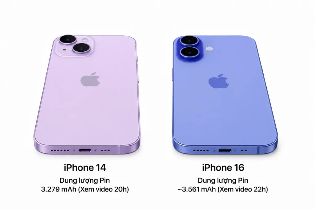 iPhone 16 kéo dài thời lượng sử dụng, nâng cấp công suất sạc so với iPhone 14