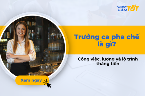 Trưởng ca pha chế đang giám sát và hướng dẫn nhân viên tại quầy bar