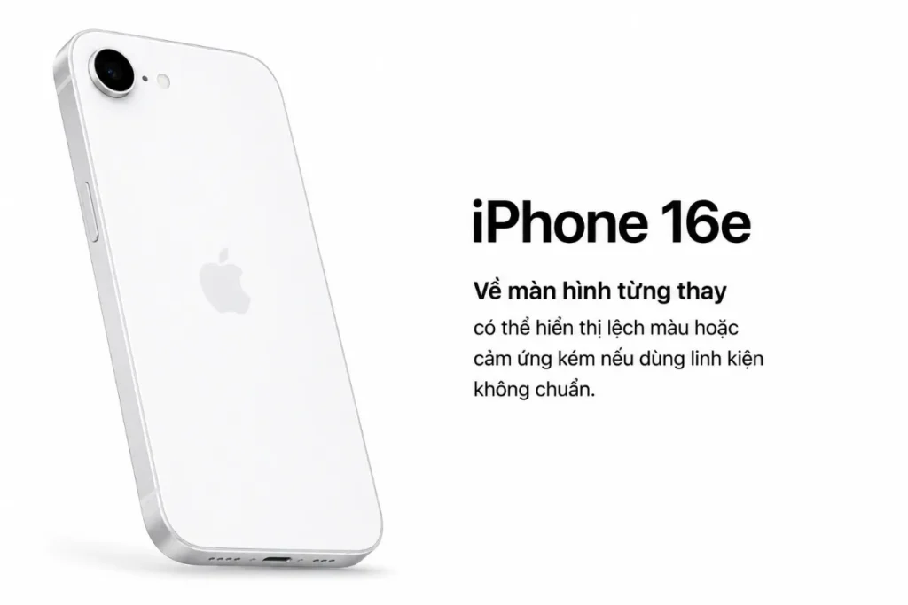 Các màn hình này thường không hỗ trợ tốt tính năng True Tone hoặc hiển thị sai lệch dải màu so với màn hình zin ban đầu.
