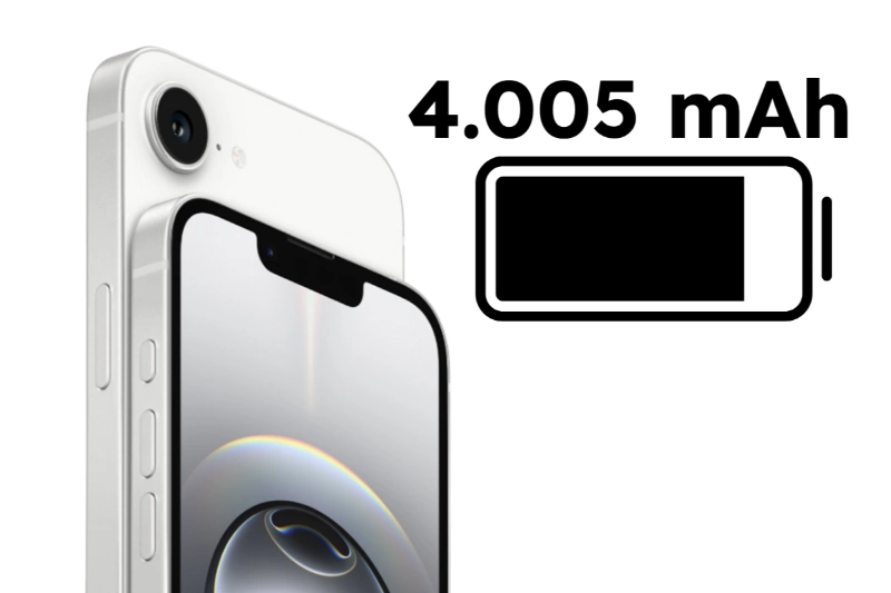 Viên pin iPhone 16e đạt mức dung lượng pin là 4.005 mAh