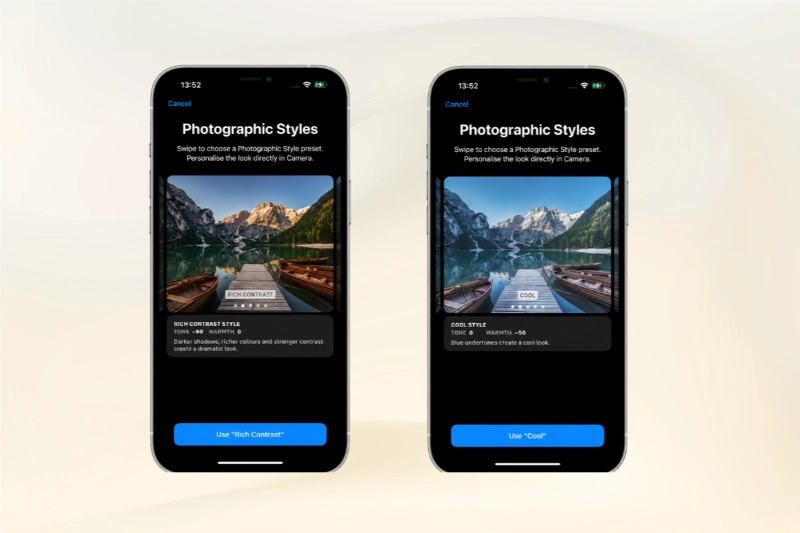 Photographic Styles trên iPhone 13 mini hiểu được đâu là bầu trời, đâu là khuôn mặt để tinh chỉnh thông minh