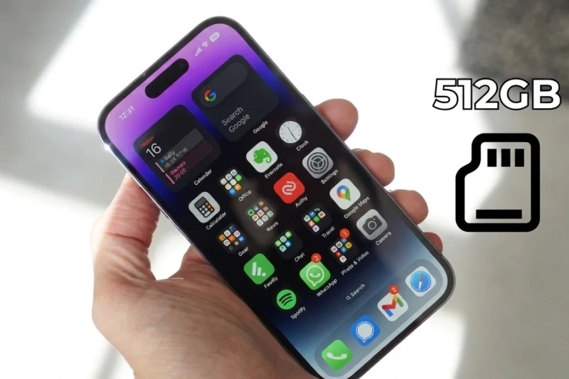 Với 512GB, bạn có thể thoải mái lưu trữ thư viện ảnh, video 4K và cài đặt hàng trăm ứng dụng mà không lo đầy bộ nhớ