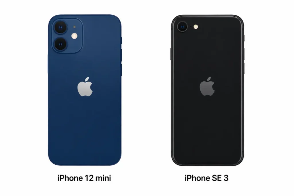 Về thiết kế: iPhone 12 mini nhỏ gọn hơn nhưng tối ưu không gian tốt hơn iPhone SE 3