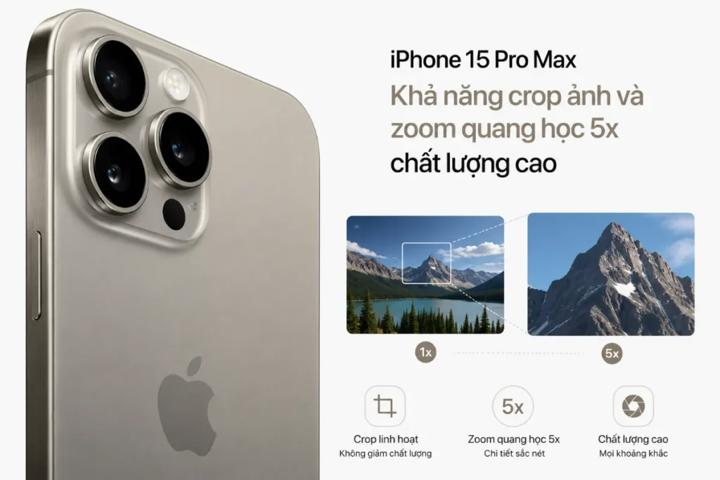 Tính năng zoom trên máy là một bước nhảy vọt thực sự nhờ thiết kế lăng kính phản xạ ánh sáng 4 lần bên trong thân máy nhỏ gọn.
