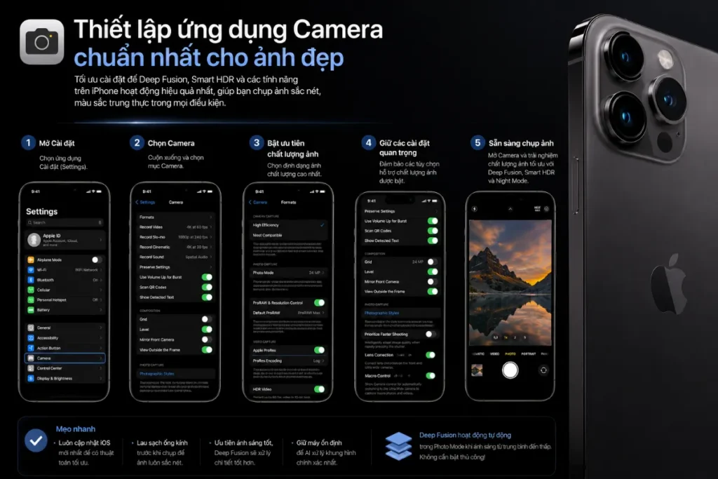 Các bước thiết lập ứng dụng Camera chuẩn nhất
