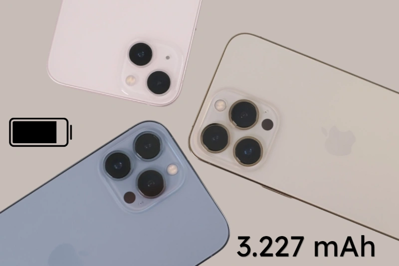 viên pin của iPhone 13 đạt mức dung lượng pin là 3.227 mAh