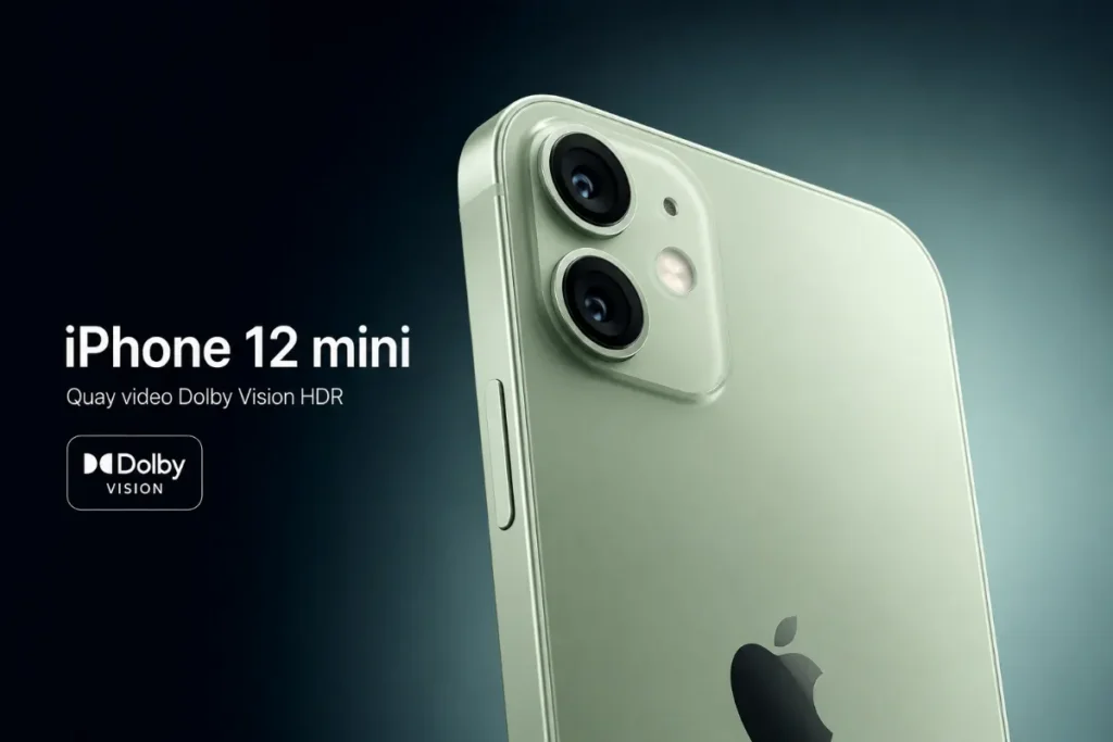 Khả năng quay video chuẩn Dolby Vision HDR trên iPhone 12 mini là một tính năng vượt trội, mang đến dải màu sắc rộng và độ tương phản ấn tượng.