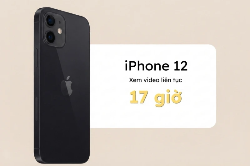 Khi xem YouTube hoặc Netflix qua Wi-Fi, iPhone 12 cho thời lượng pin khoảng 10–12 giờ.