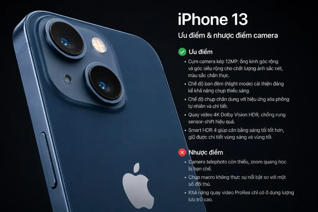 Ưu và nhược điểm của camera iPhone 13